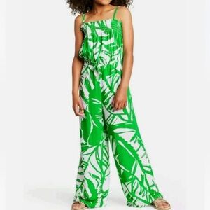 Lilly Pulitzer for Target Girl’s Boom Boom Palm Leaves Jumpsuit Green XL 14-16